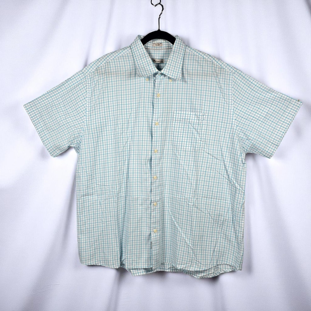 Peter Millar‎ Button Up Shirt Plaid Short Sleeve Casual Mens Extra Extra Large